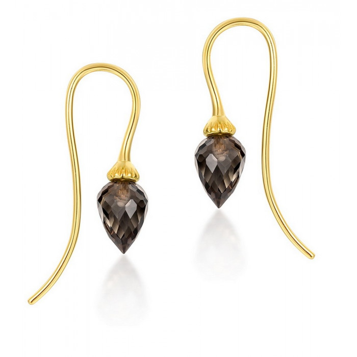 Boucles d'oreilles Quartz fumé