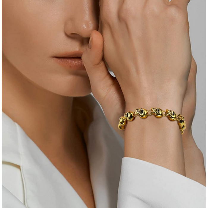 Bracelet tête de mort en acier inoxydable
