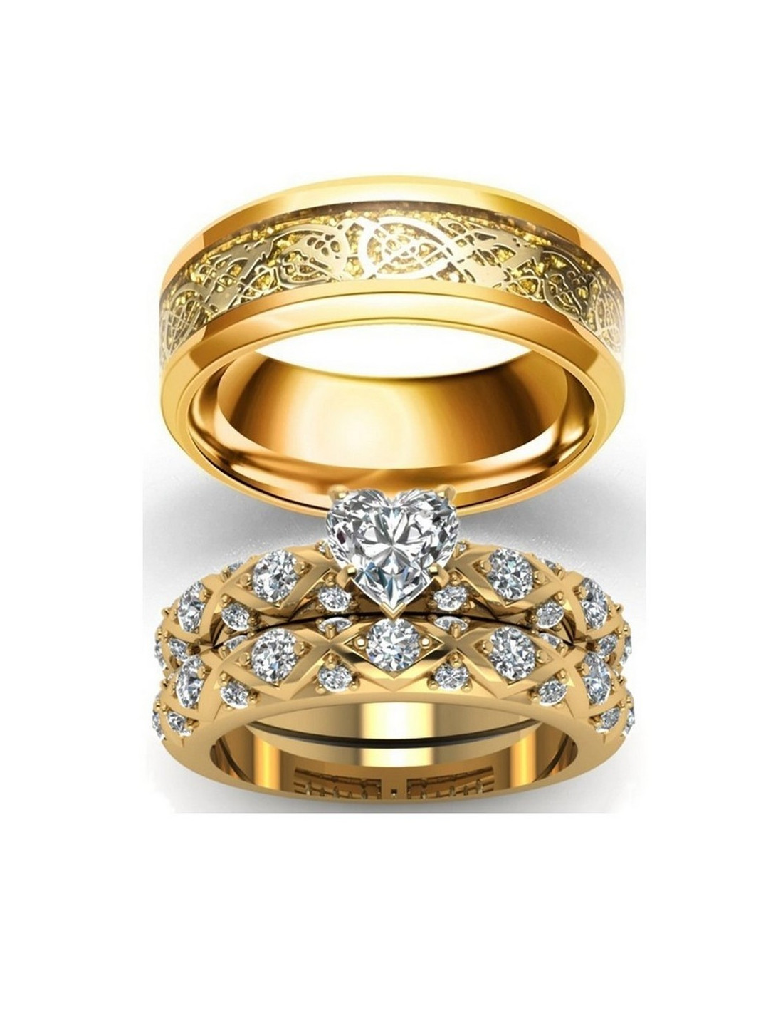 Alliance Homme et Femme pas cher , Bague de Mariage MAJESTICPAULMAR