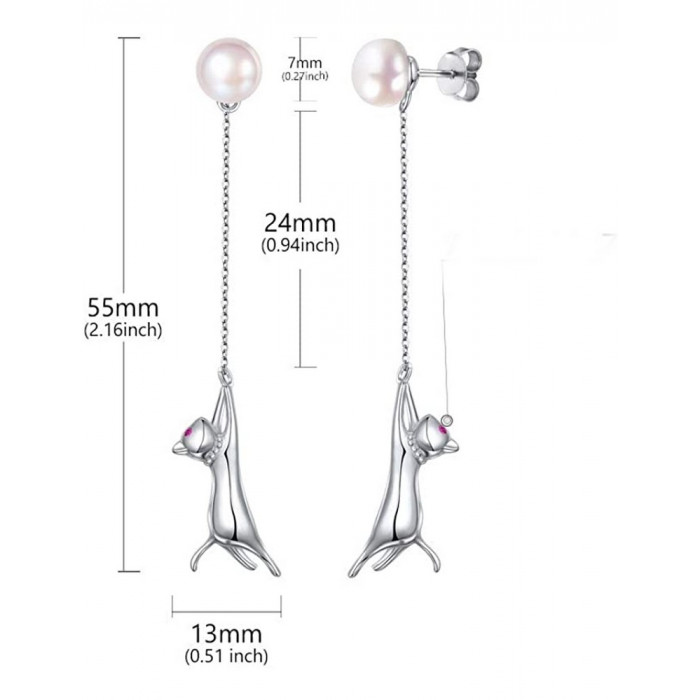 Boucles d'oreilles pendantes avec perles