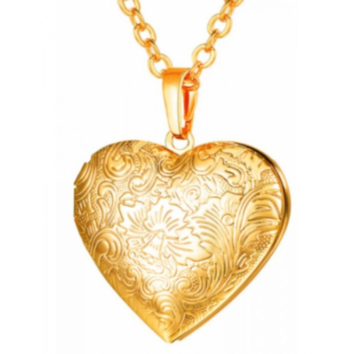 Pendentif Cœur en Plaqué Or, 3 Coloris disponibles