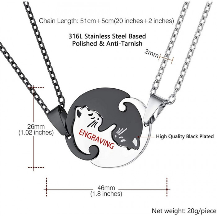 KORALIE Pendentif couple personnalisable