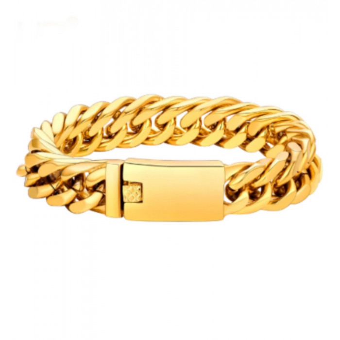 Bracelet grosse maille cubain en acier inoxydable