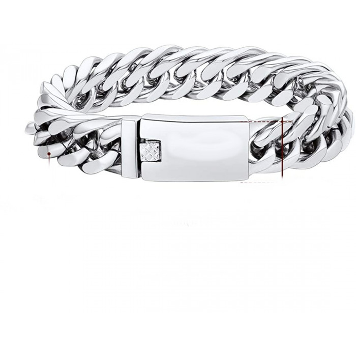 Bracelet maille cubain en acier inoxydable