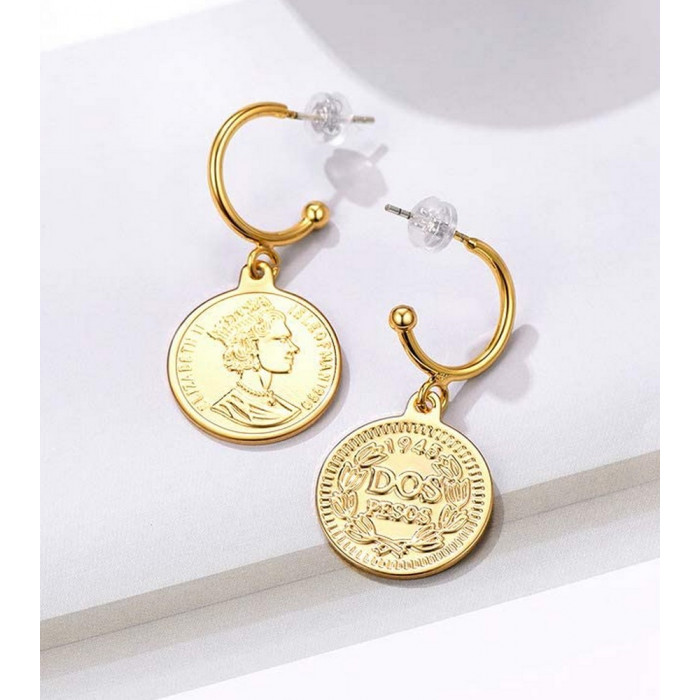 Boucles d'oreilles pièce de monnaie