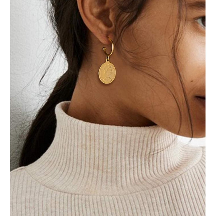 Boucles d'oreilles pièce de monnaie