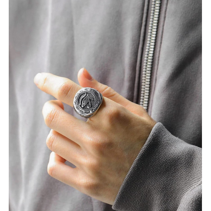 Bague œil d'Horus et croix Egyptienne