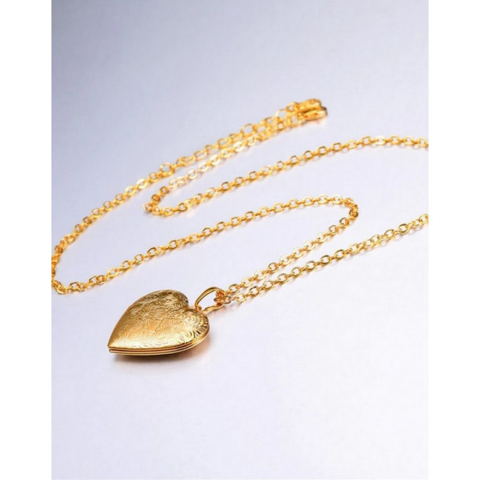 Pendentif Cœur en Plaqué Or, 3 Coloris disponibles