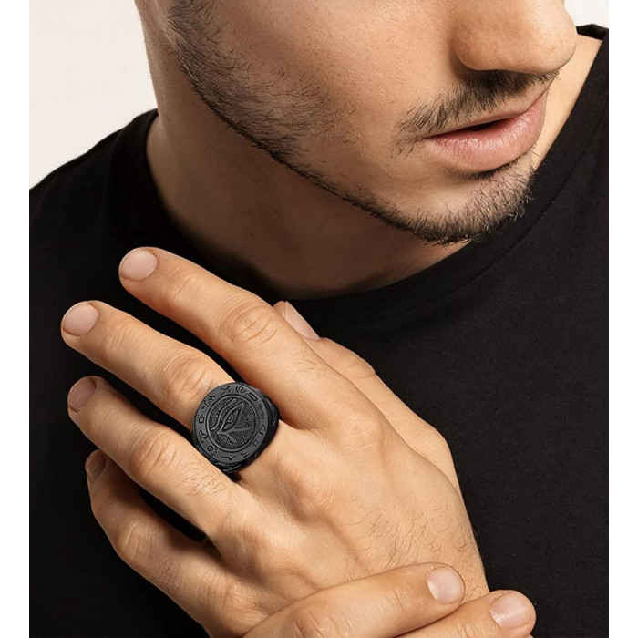 Bague œil d'Horus et croix Egyptienne