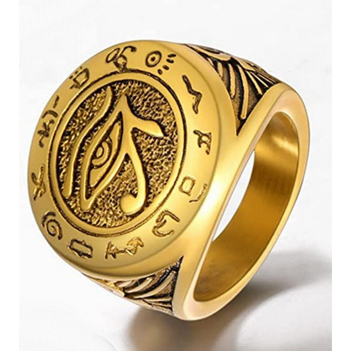 Bague œil d'Horus et croix Egyptienne