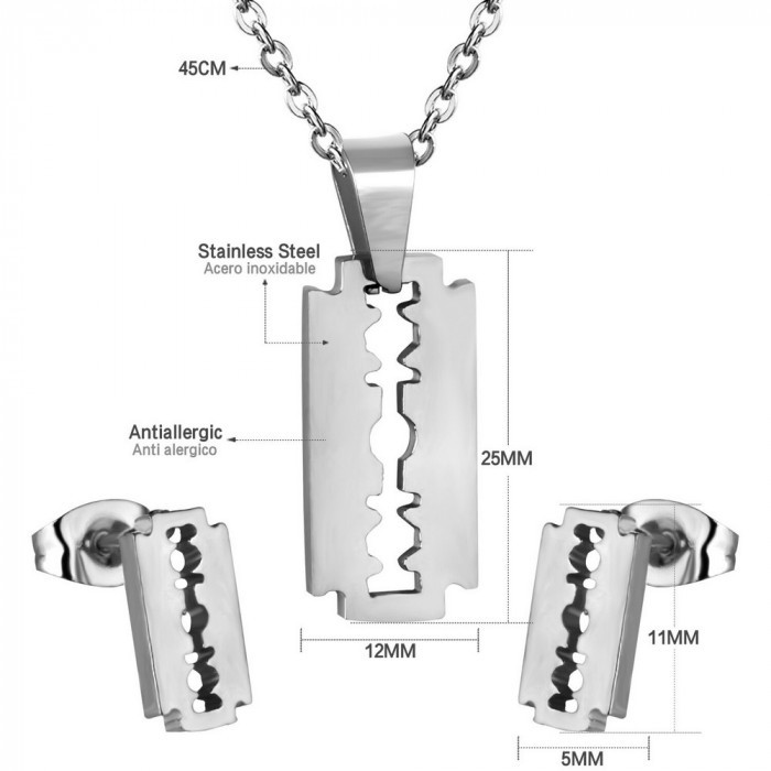Parure de bijoux lame 2 pièces