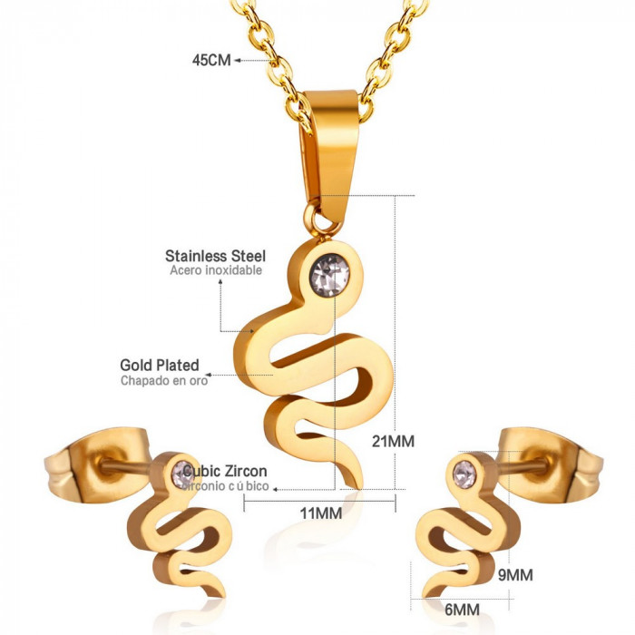 Parure de bijoux serpent 2 pièces