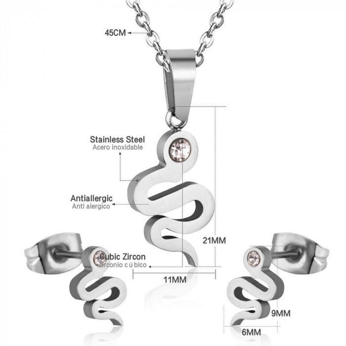 Parure de bijoux serpent 2 pièces