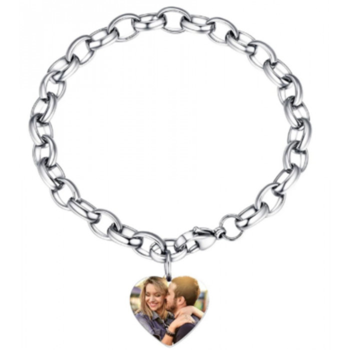 Bracelet cœur personnalisable photo
