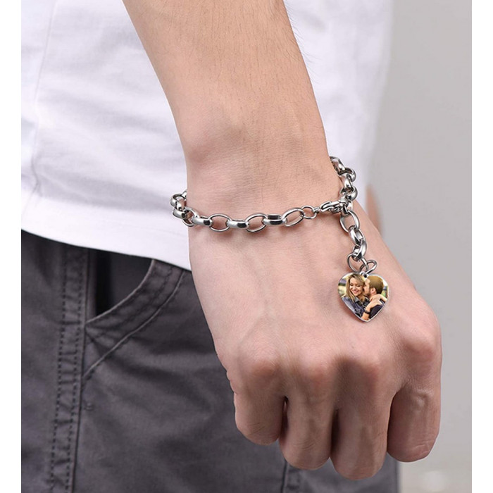 Bracelet cœur personnalisable photo