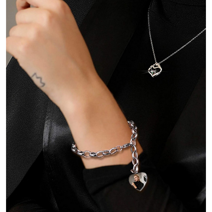 Bracelet cœur personnalisable photo