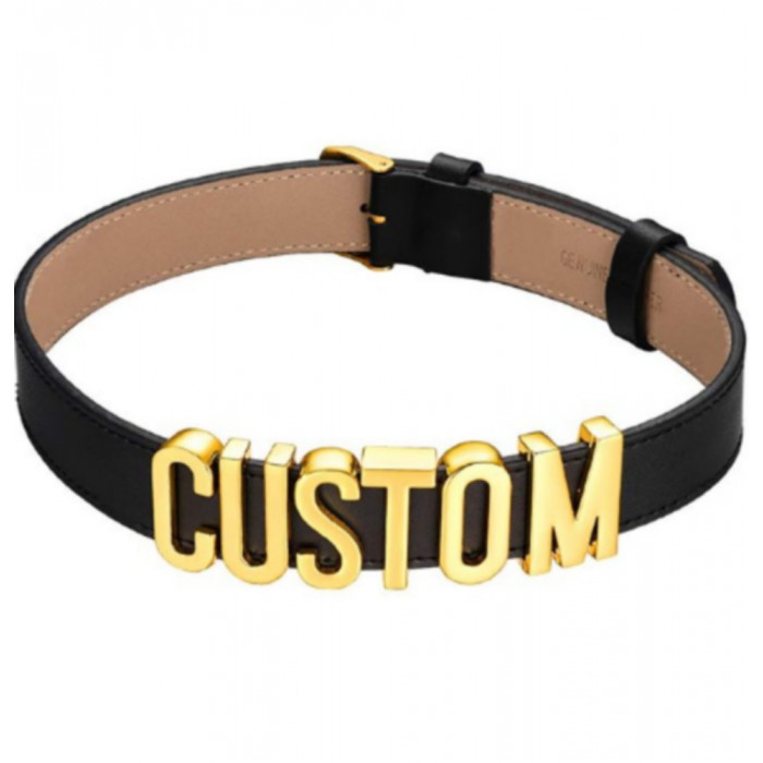 Collier ras du cou personnalisable en cuir