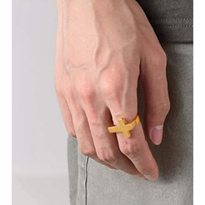Bague croix avec gravure