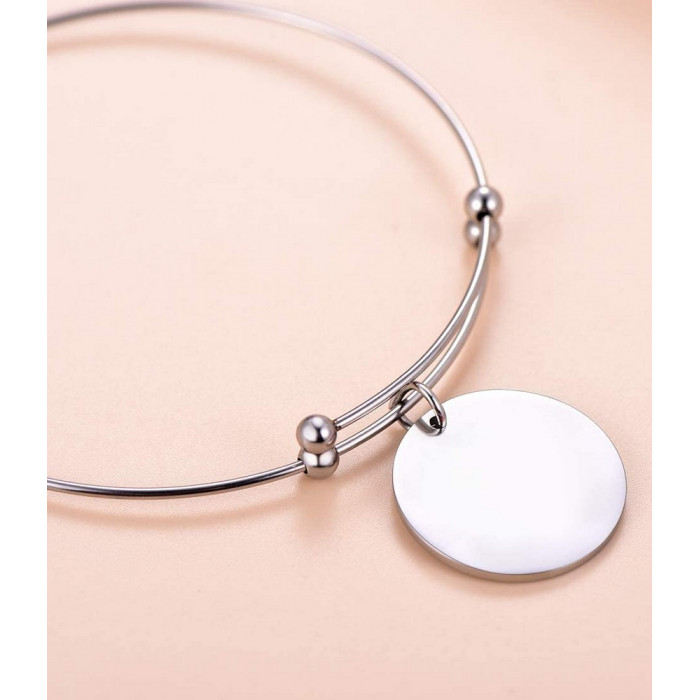 Bracelet femme en acier avec gravure