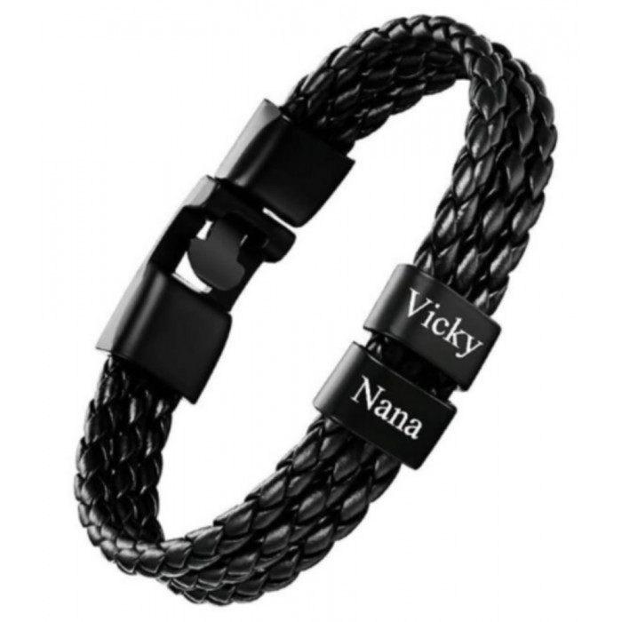 Bracelet en cuir avec gravure