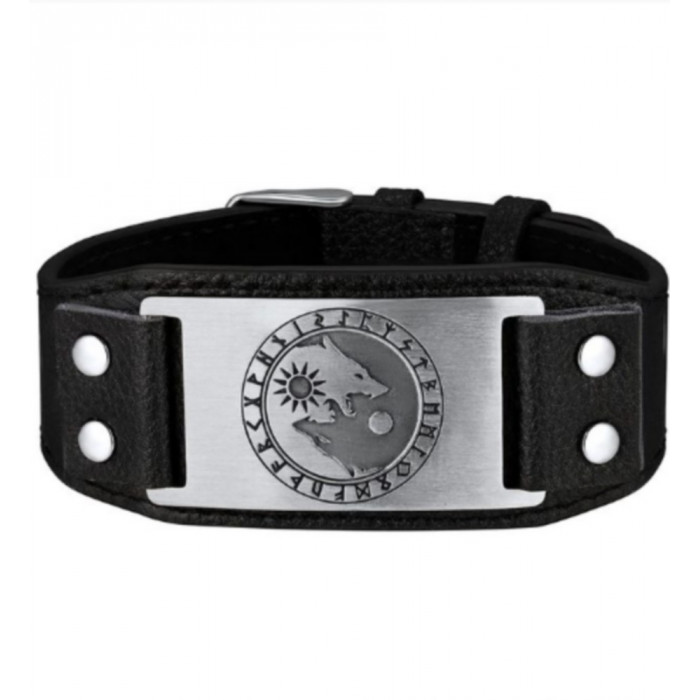 Bracelet loup ajustable en cuir