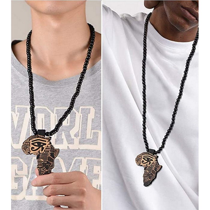 Pendentif Carte d'AFRIQUE en bois