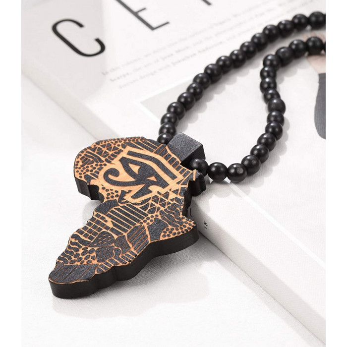 Pendentif Carte d'AFRIQUE en bois
