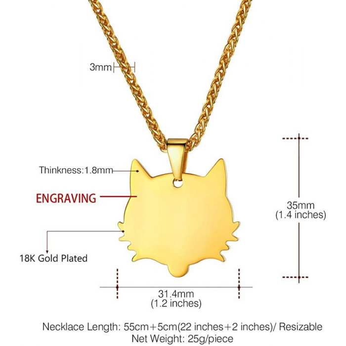 Pendentif Chaton gravé
