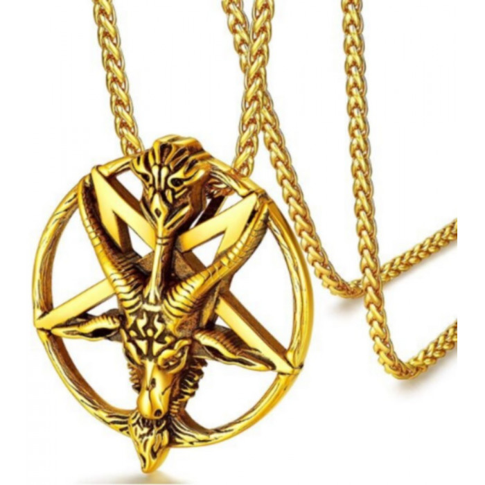 Pendentif pentagramme tête de chèvre
