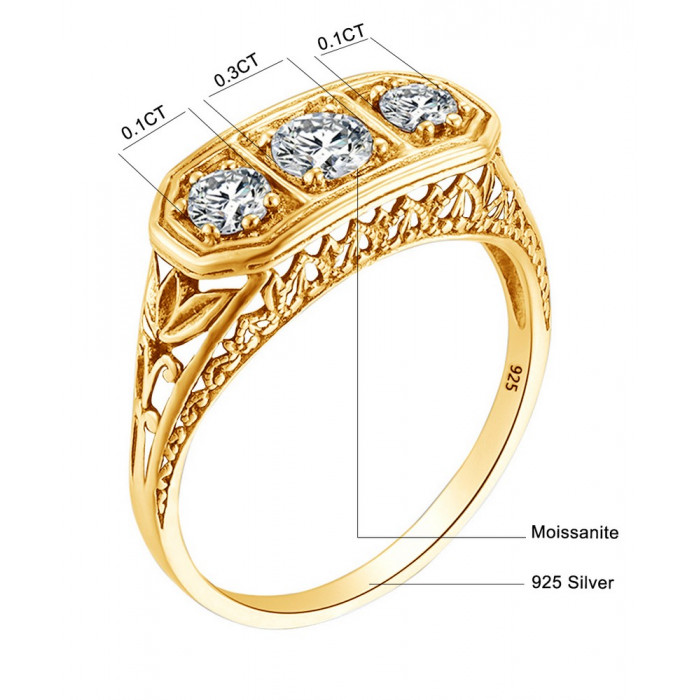 MAXILIA Bague Moissanite en Argent