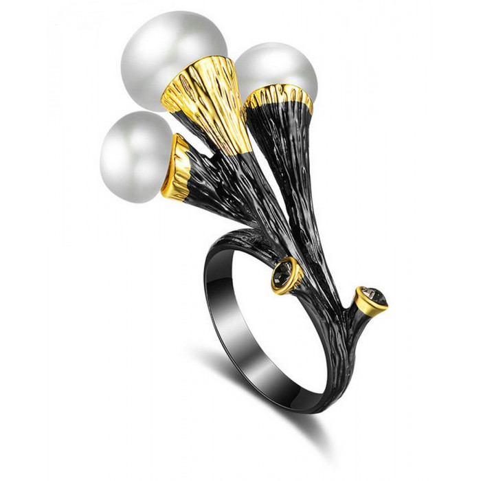 Bague retro 3 Perles