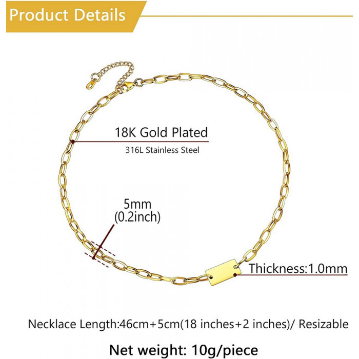 Joli Collier en acier inoxydable