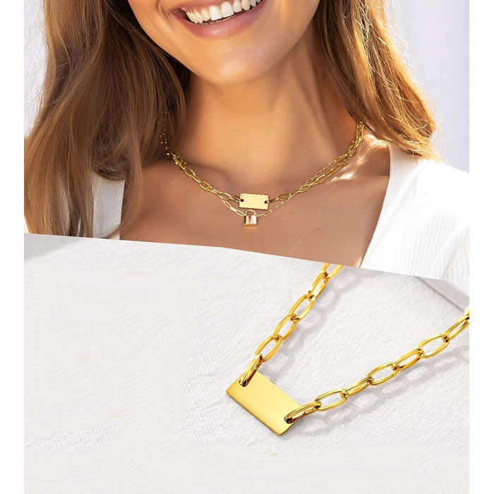 Joli Collier en acier inoxydable
