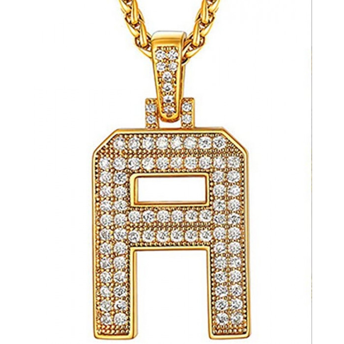 Pendentif Initial A Z avec chaine
