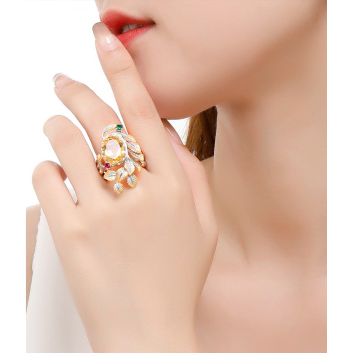 KRISTEEN Bague Citrine en Argent