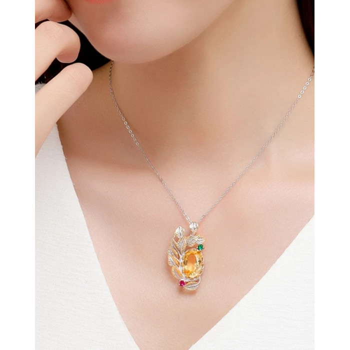 KRISTEEN Pendentif Citrine en Argent
