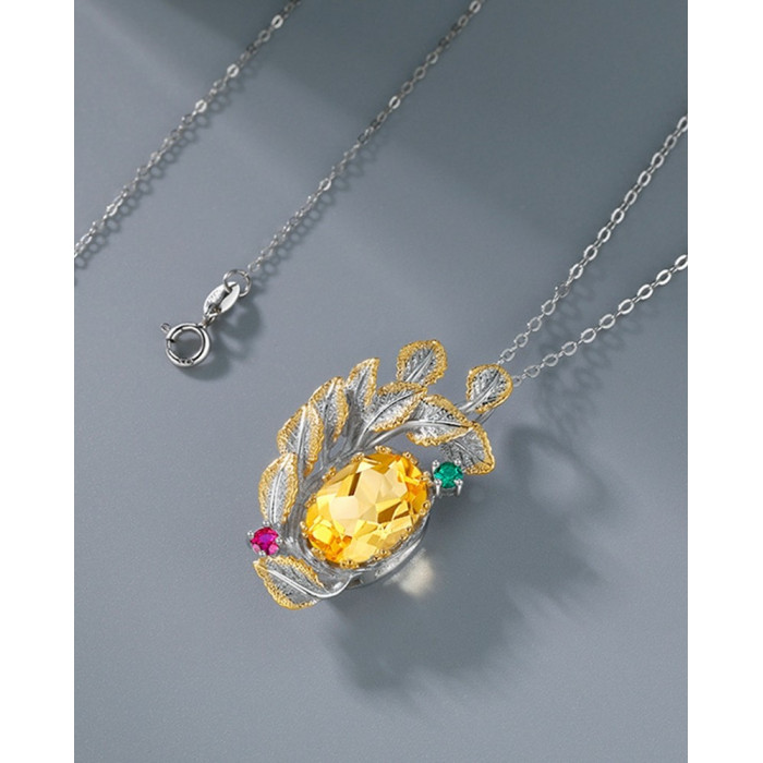 KRISTEEN Pendentif Citrine en Argent