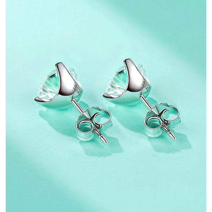 Boucles d'oreilles Moissanite en Argent