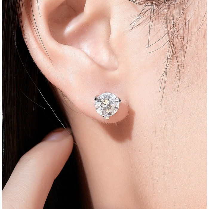 Boucles d'oreilles Moissanite en Argent