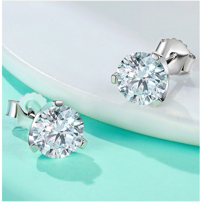 Boucles d'oreilles Moissanite en Argent