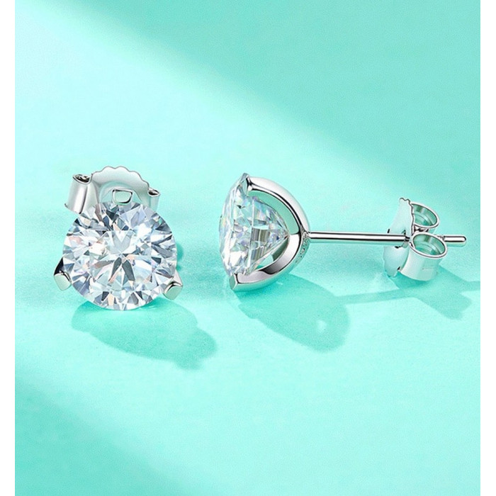 Boucles d'oreilles Moissanite en Argent