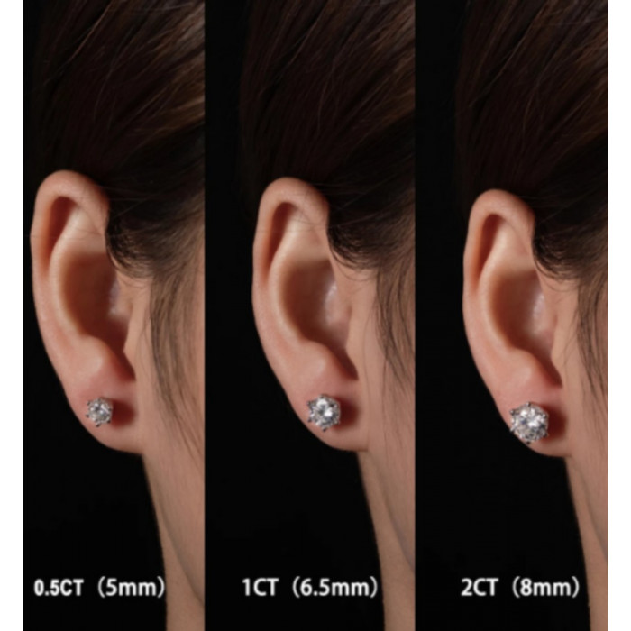 Sublime paire de boucles d'oreilles Moissanite