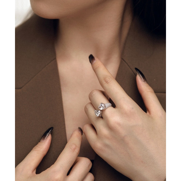 Bague 2 Cœurs en Argent