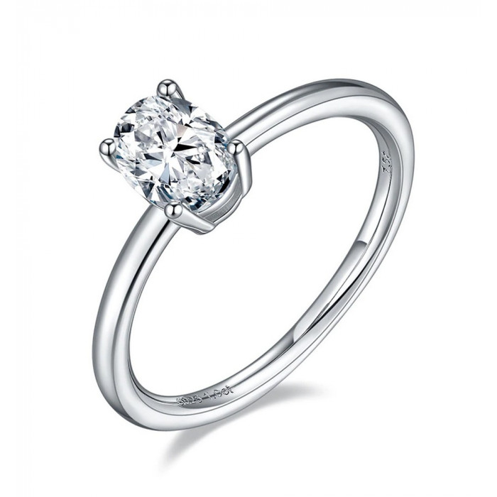 solitaire Moissanite en Argent