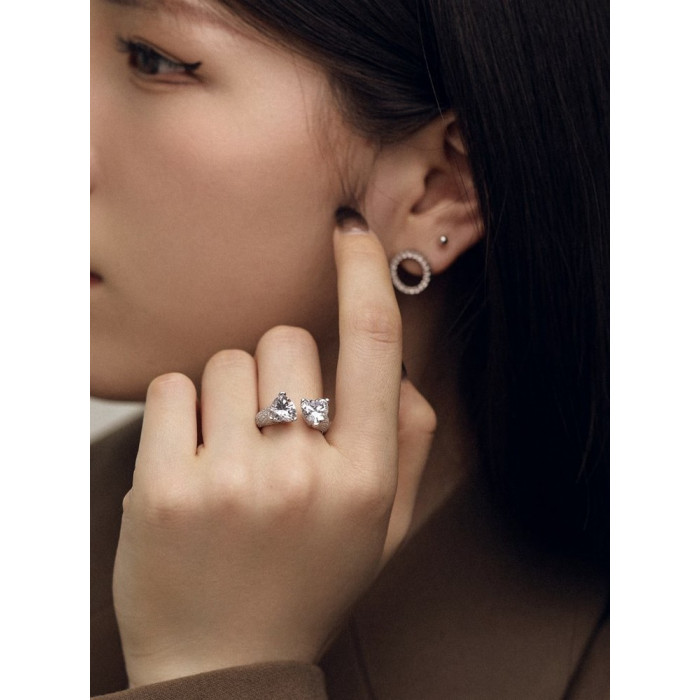 Bague 2 Cœurs en Argent