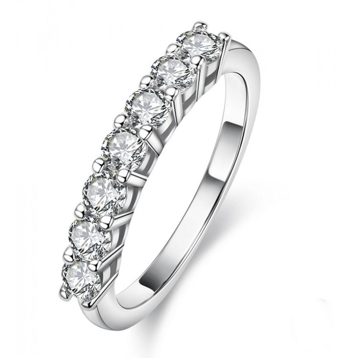 Alliance 7 Moissanites en Argent
