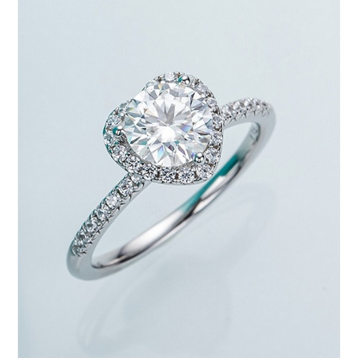Bague cœur Moissanite femme