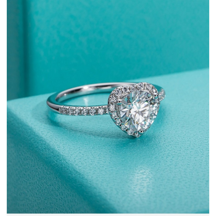 Bague cœur Moissanite femme