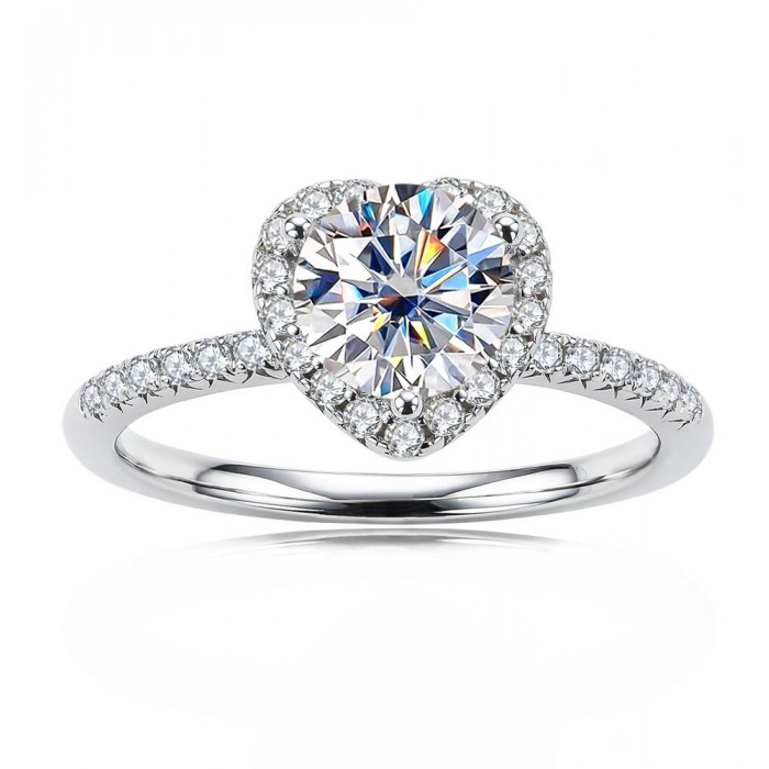 Bague cœur Moissanite femme