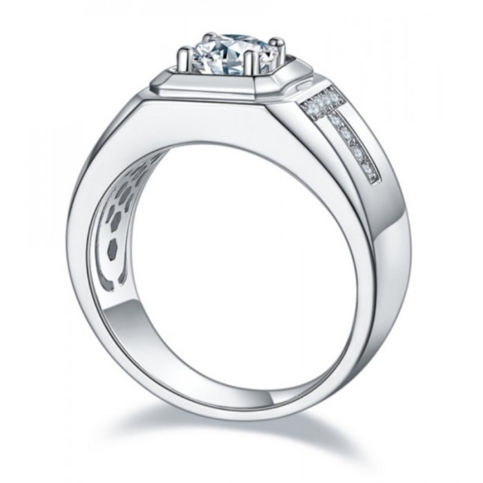 Chevalière Moissanite homme